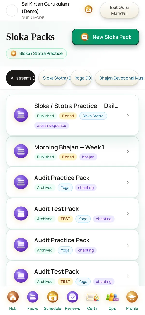 Practice Packs