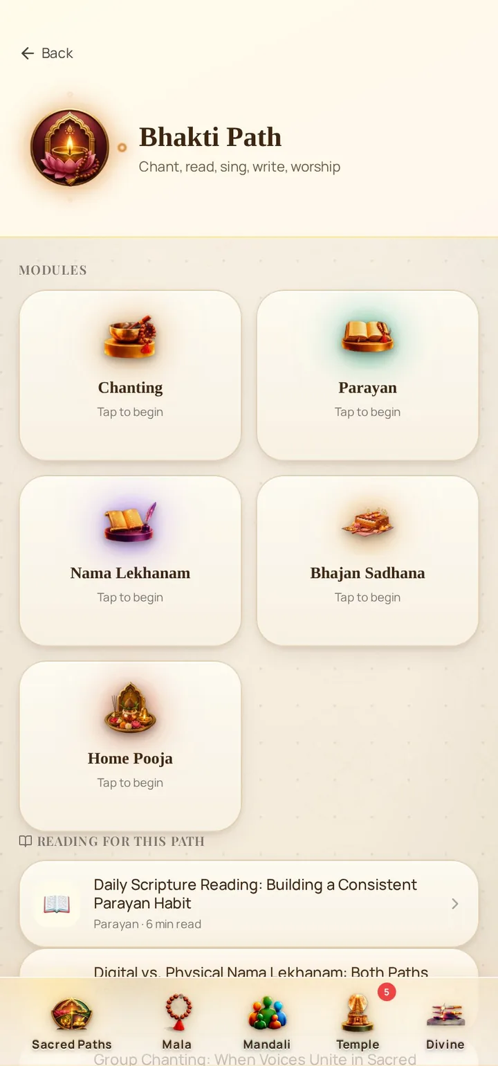 Bhakti Path — Chanting, Parayan, Bhajan, Pooja